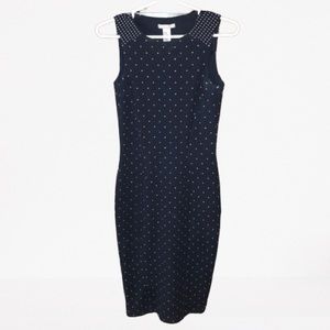 H&M Dress in Navy Blue/White